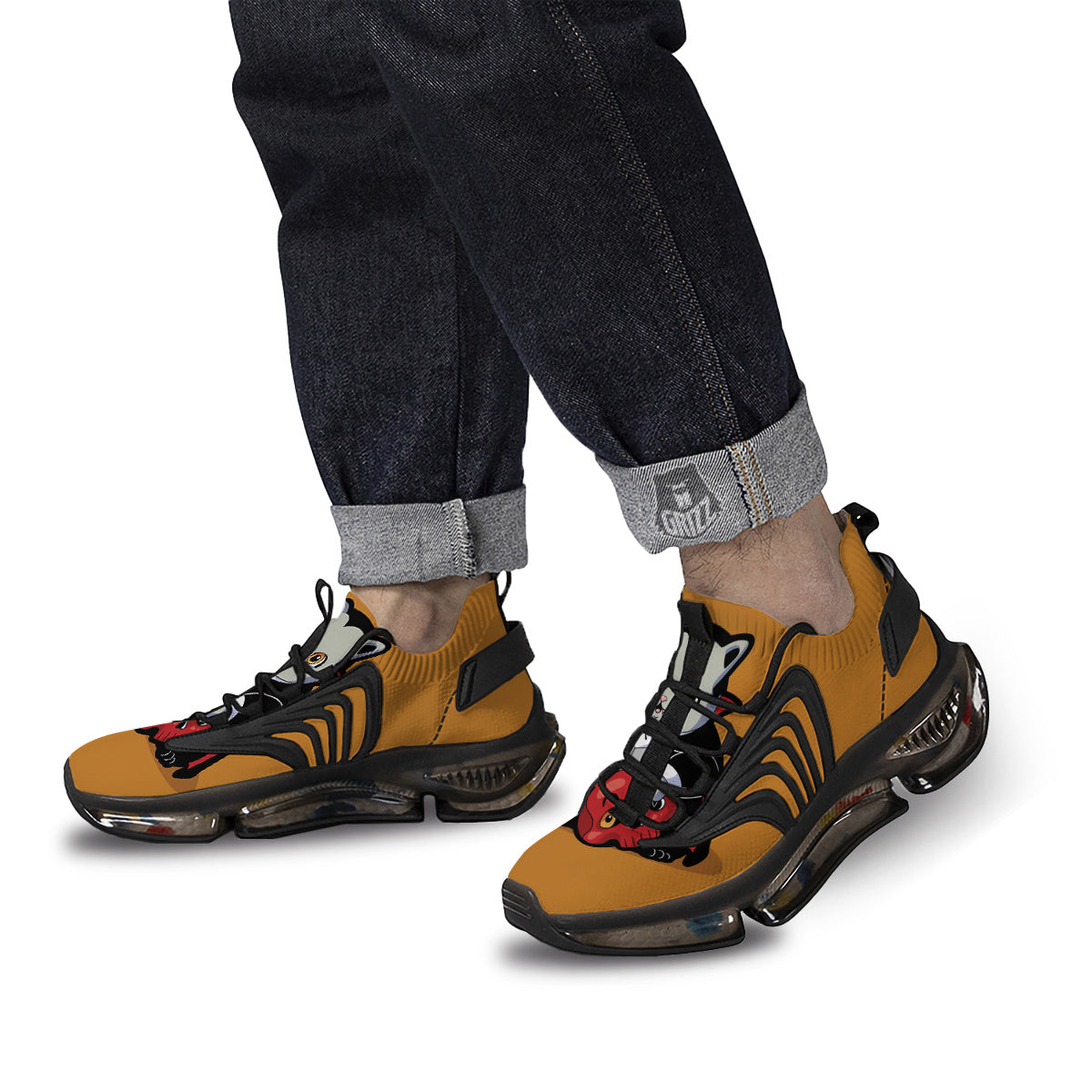 Dracula Cute Cat Print Black Gym Shoes-grizzshop