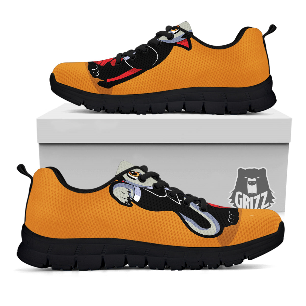 Dracula Cute Cat Print Black Sneaker-grizzshop