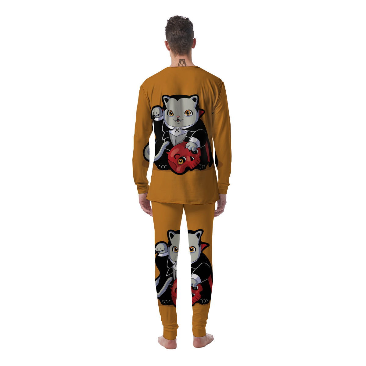 Dracula Cute Cat Print Men's Pajamas-grizzshop