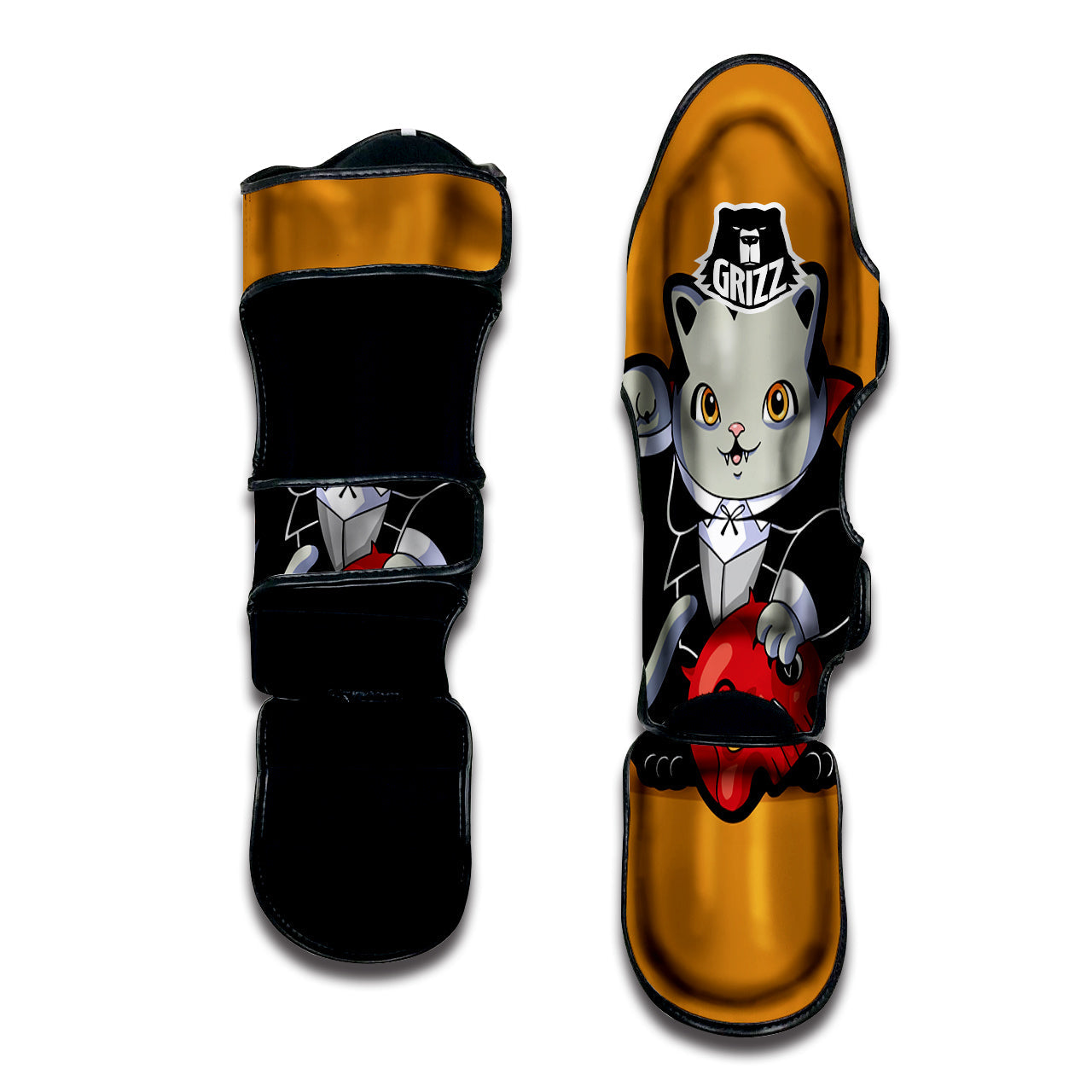 Dracula Cute Cat Print Muay Thai Shin Guards-grizzshop