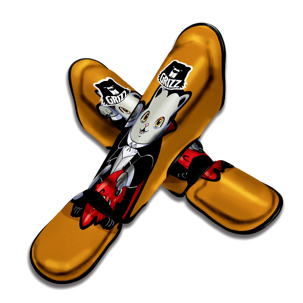 Dracula Cute Cat Print Muay Thai Shin Guards-grizzshop