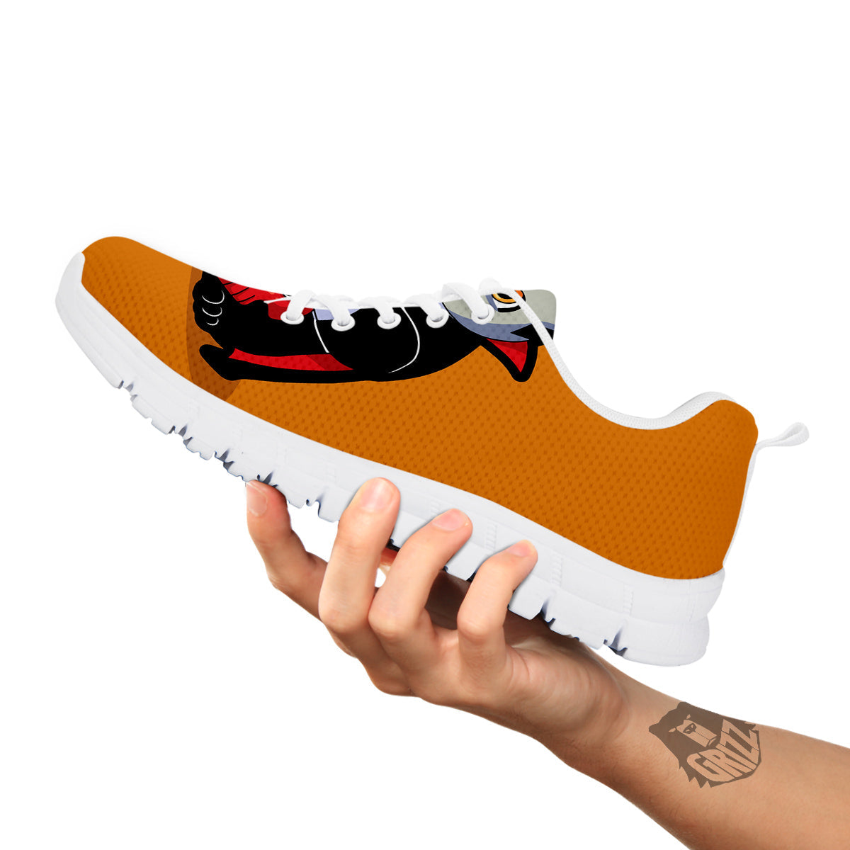 Dracula Cute Cat Print White Sneaker-grizzshop