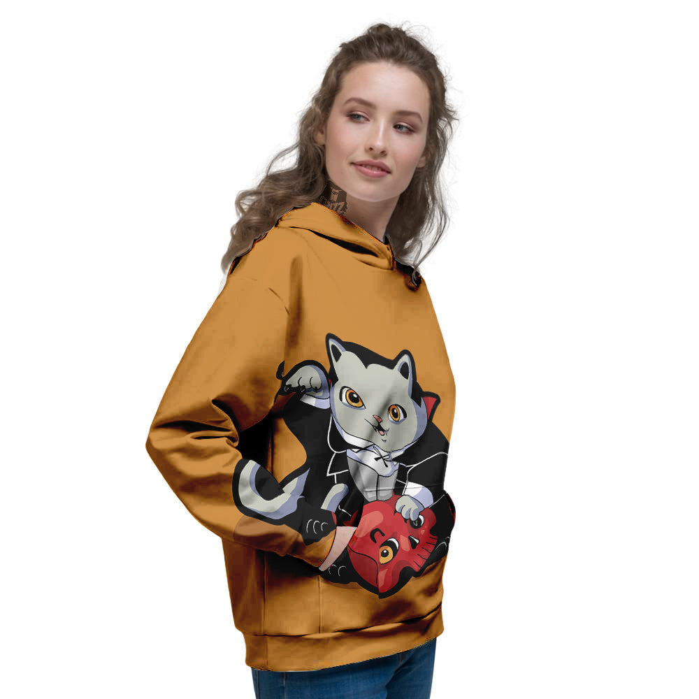 Dracula Cute Cat Print Women's Hoodie-grizzshop