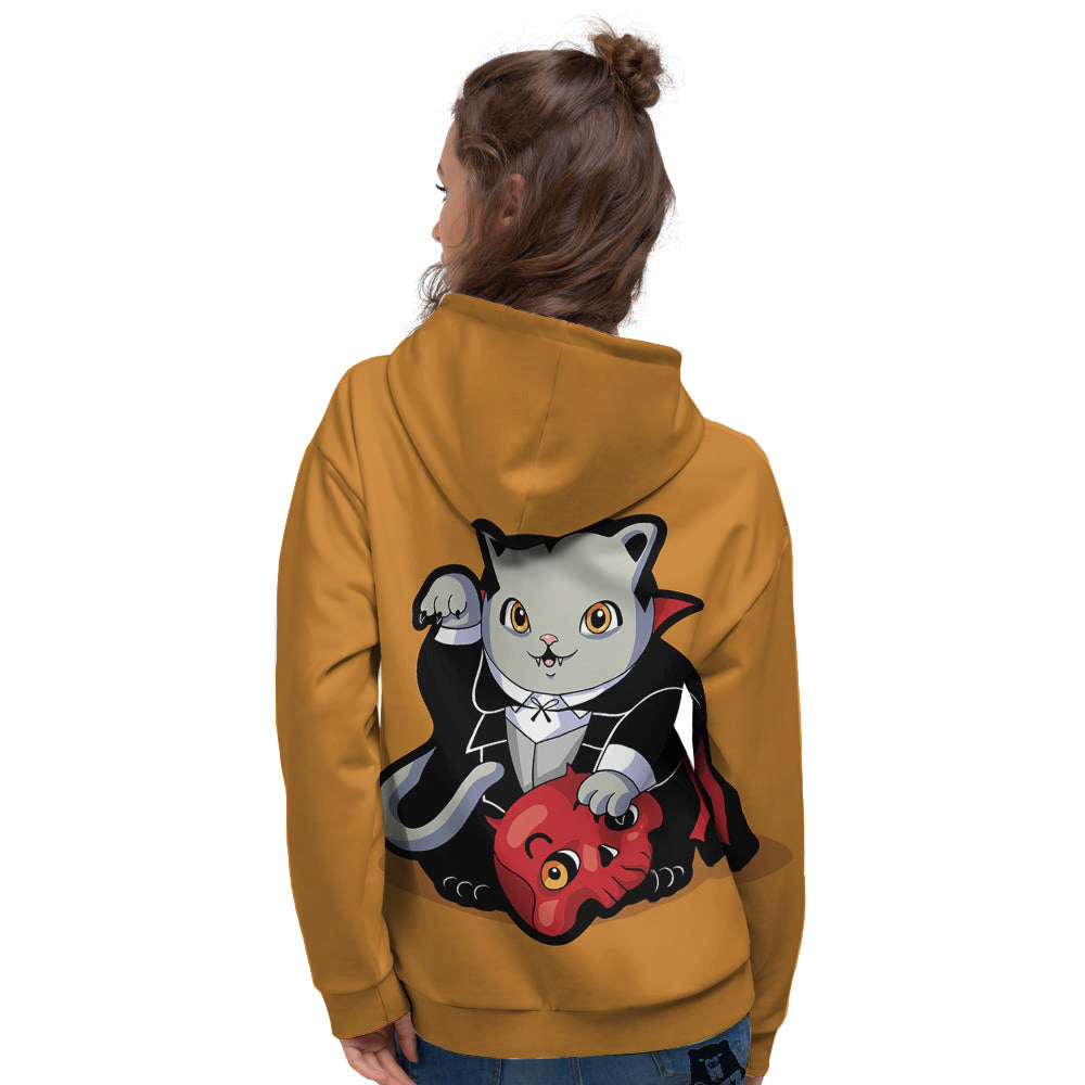 Dracula Cute Cat Print Women's Hoodie-grizzshop
