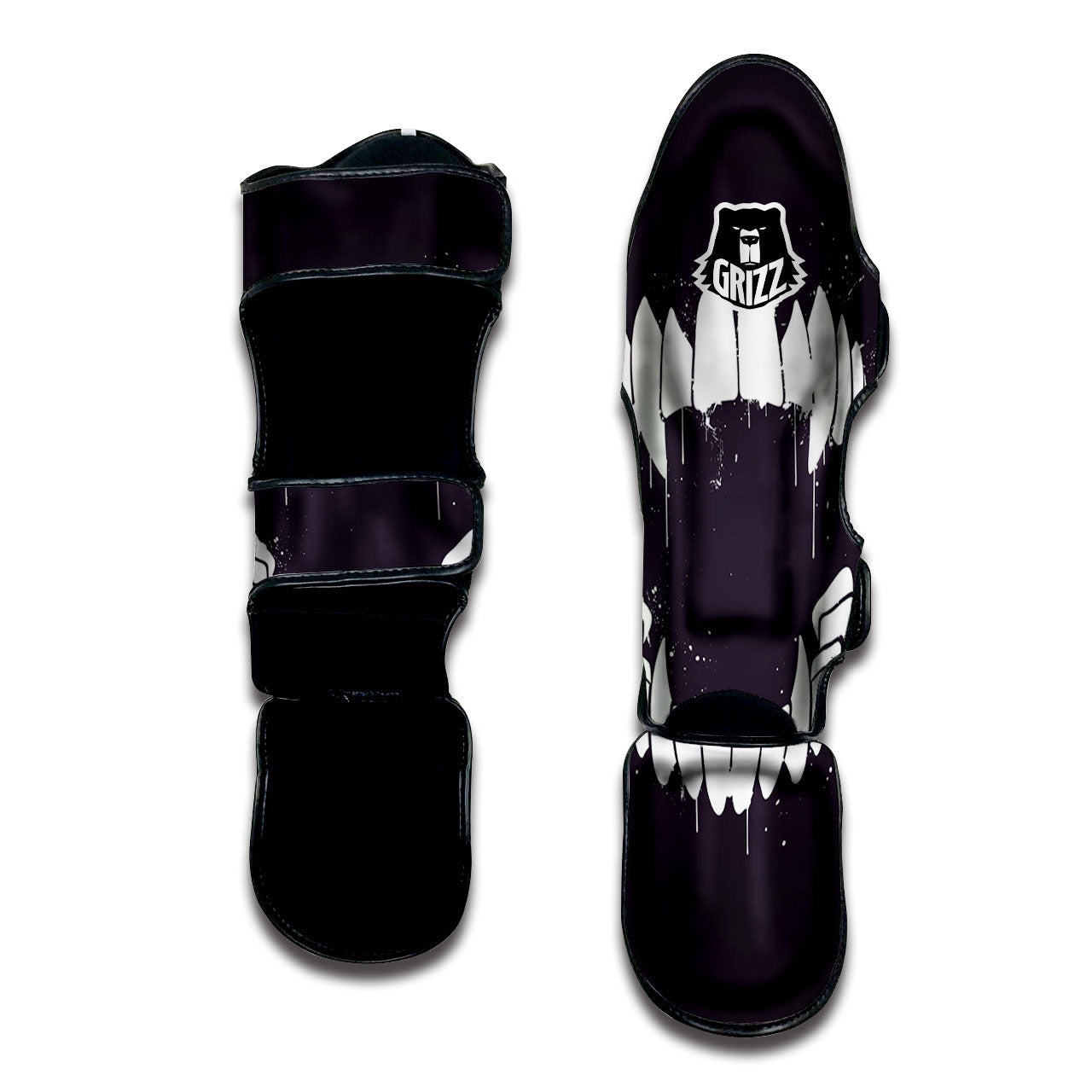 Dracula Fang Print Muay Thai Shin Guards-grizzshop