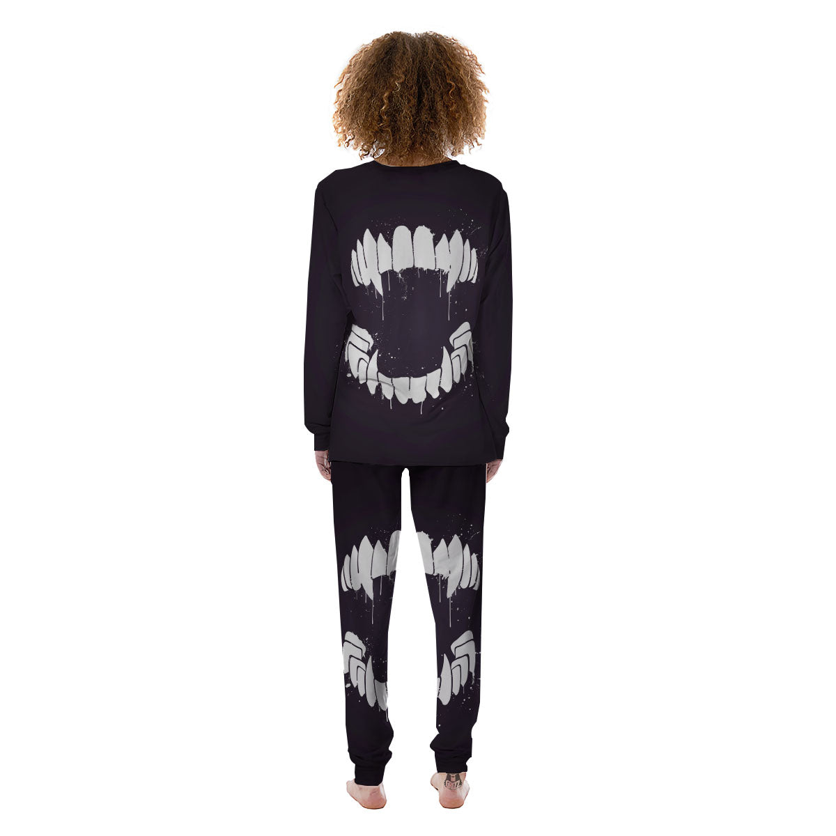 Dracula Fang Print Women's Pajamas-grizzshop