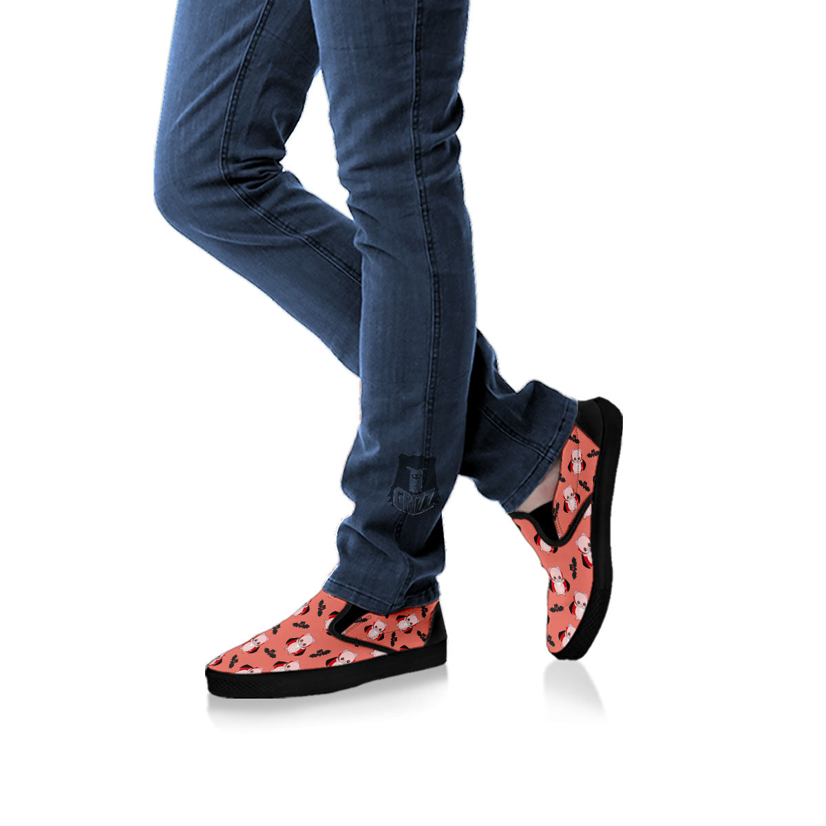 Dracula Pig Print Pattern Black Slip On Shoes-grizzshop