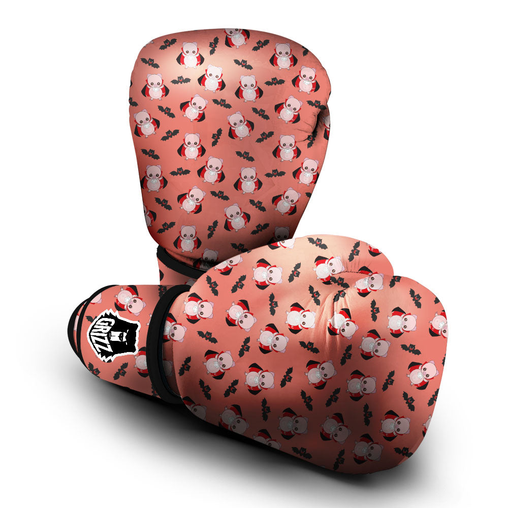 Dracula Pig Print Pattern Boxing Gloves-grizzshop