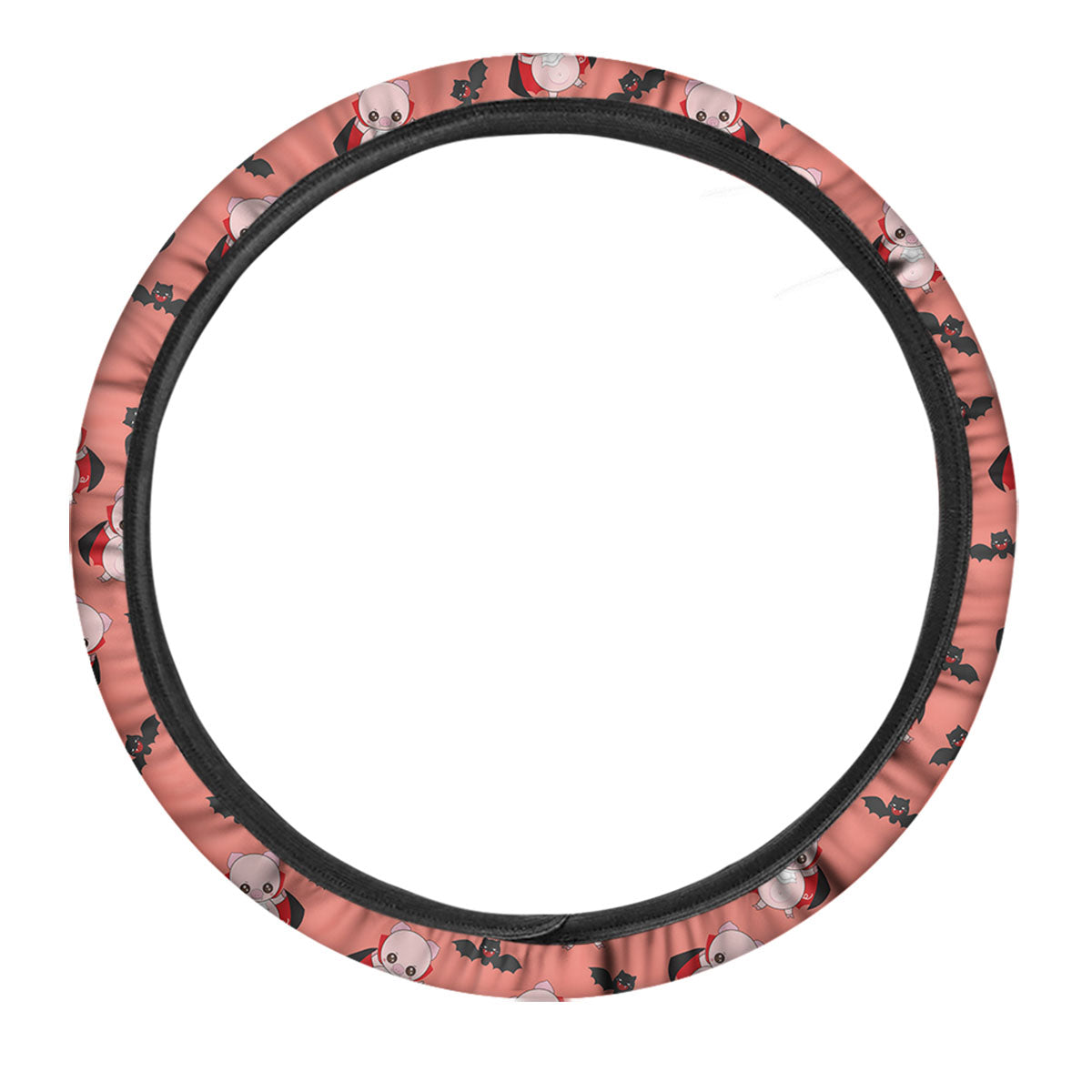 Dracula Pig Print Pattern Car Steering Wheel Cover-grizzshop