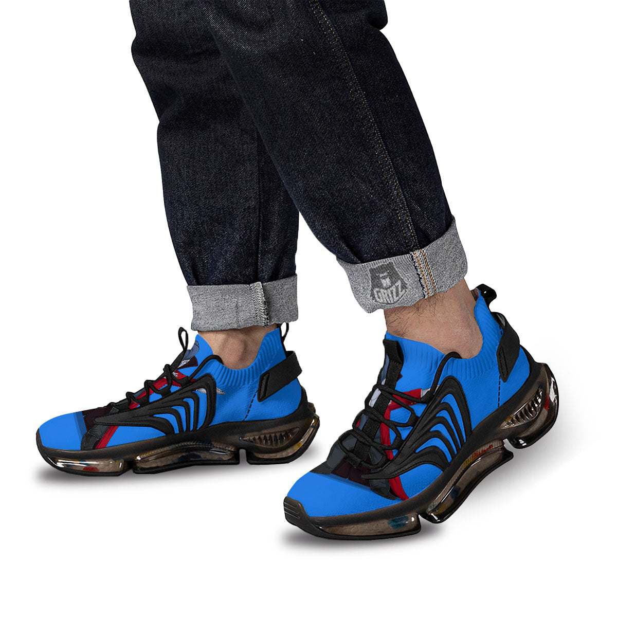 Dracula Vampire Dap Print Black Gym Shoes-grizzshop
