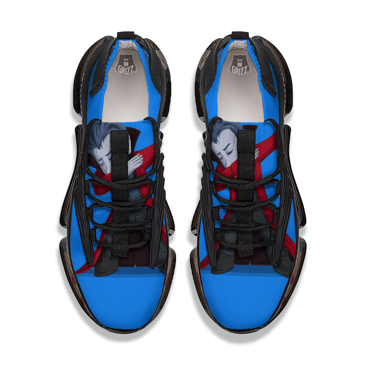 Dracula Vampire Dap Print Black Gym Shoes-grizzshop