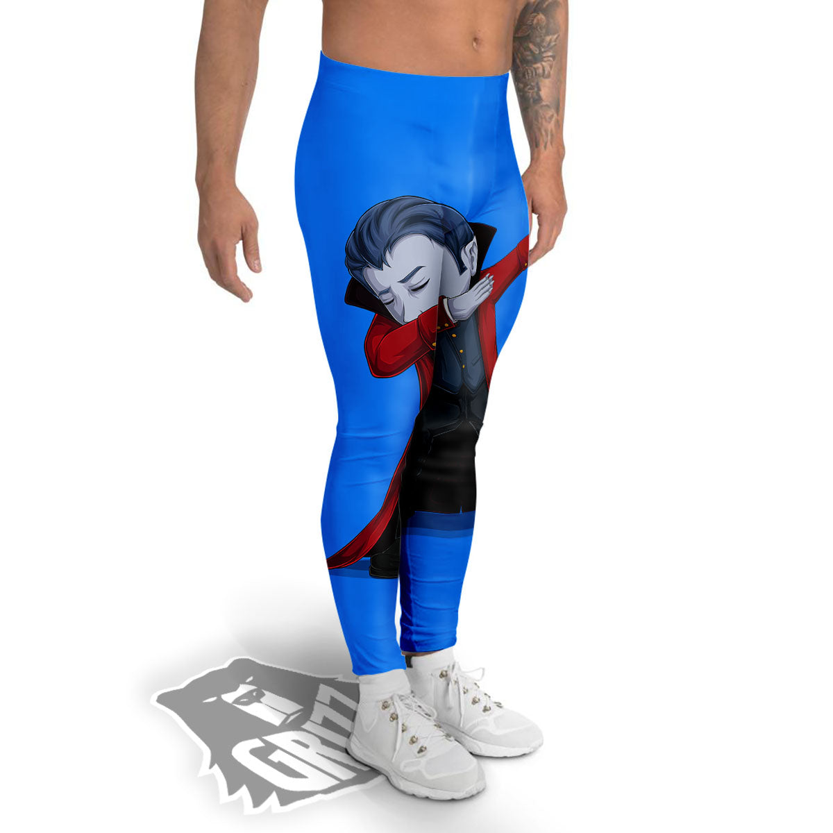 Dracula Vampire Dap Print Men's Leggings-grizzshop