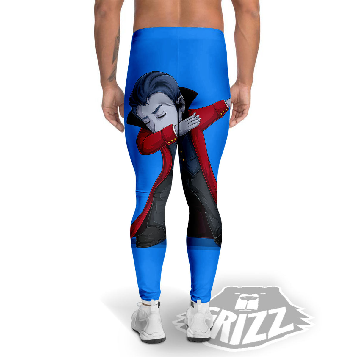 Dracula Vampire Dap Print Men's Leggings-grizzshop
