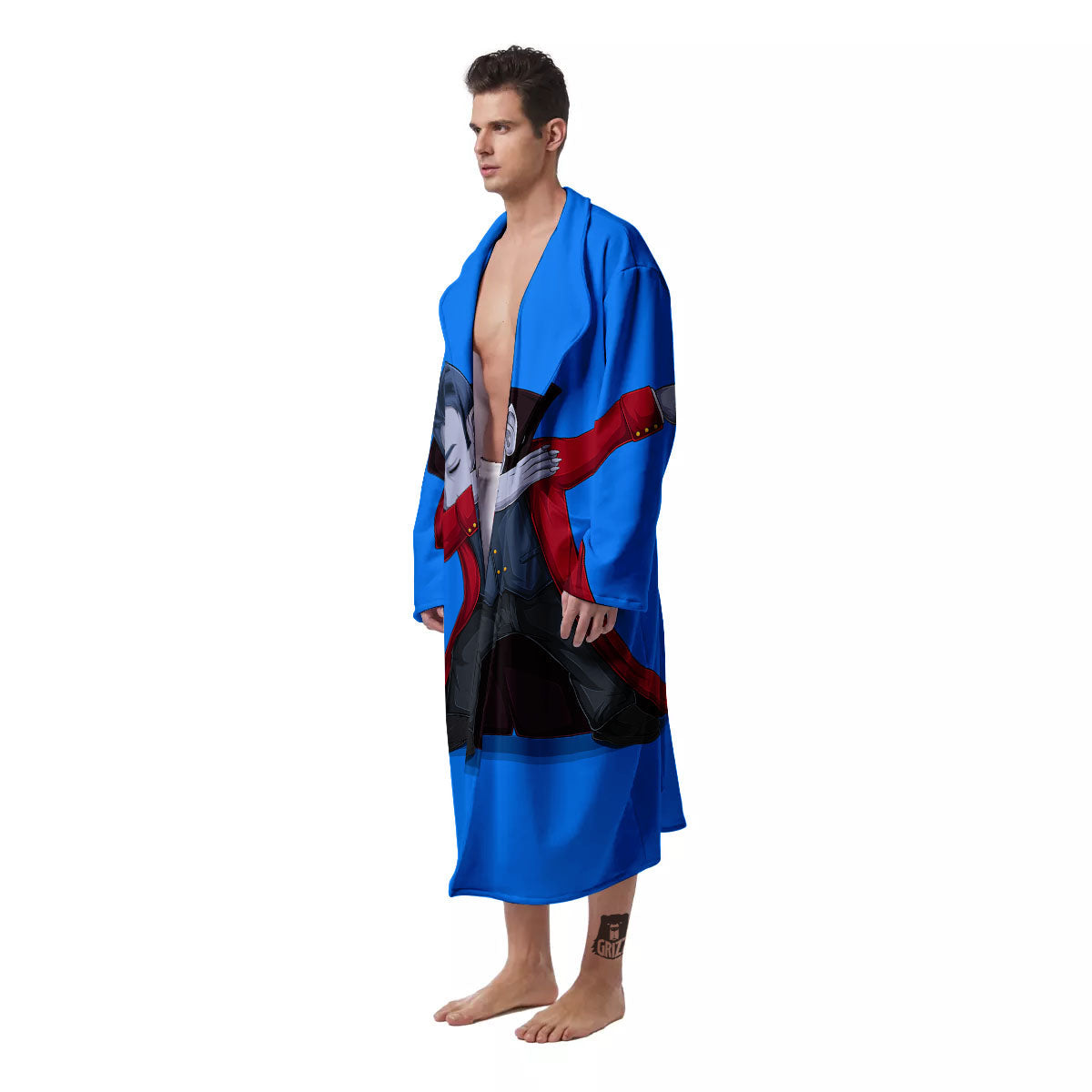 Dracula Vampire Dap Print Men's Robe-grizzshop