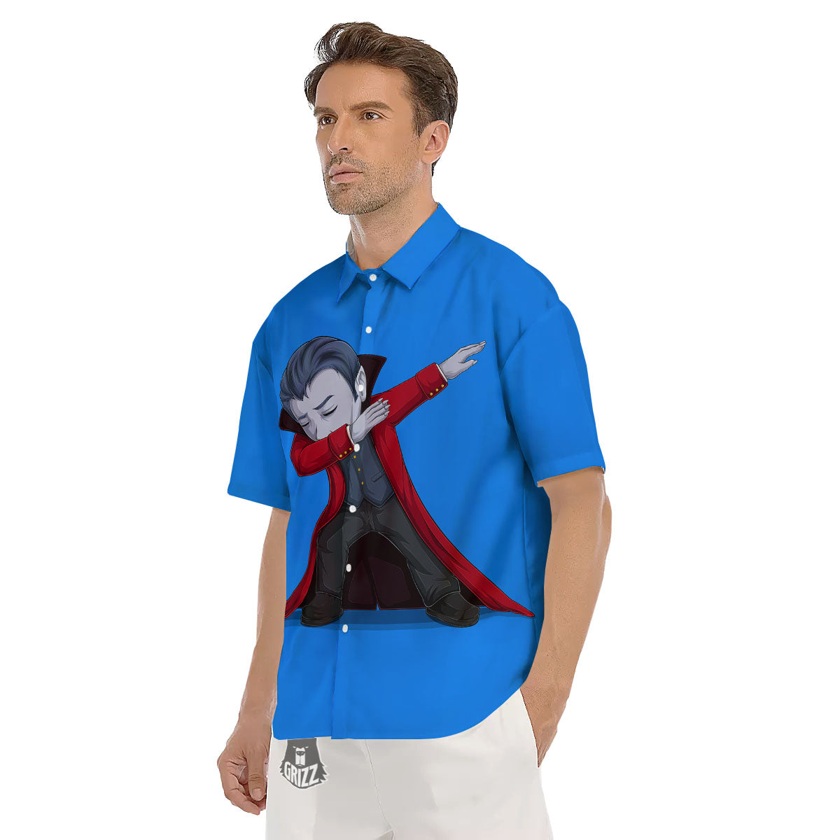 Dracula Vampire Dap Print Men's Short Sleeve Shirts-grizzshop