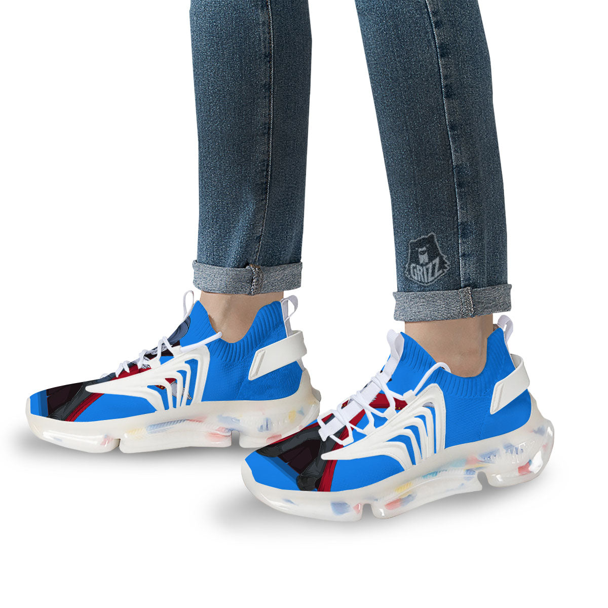 Dracula Vampire Dap Print White Gym Shoes-grizzshop