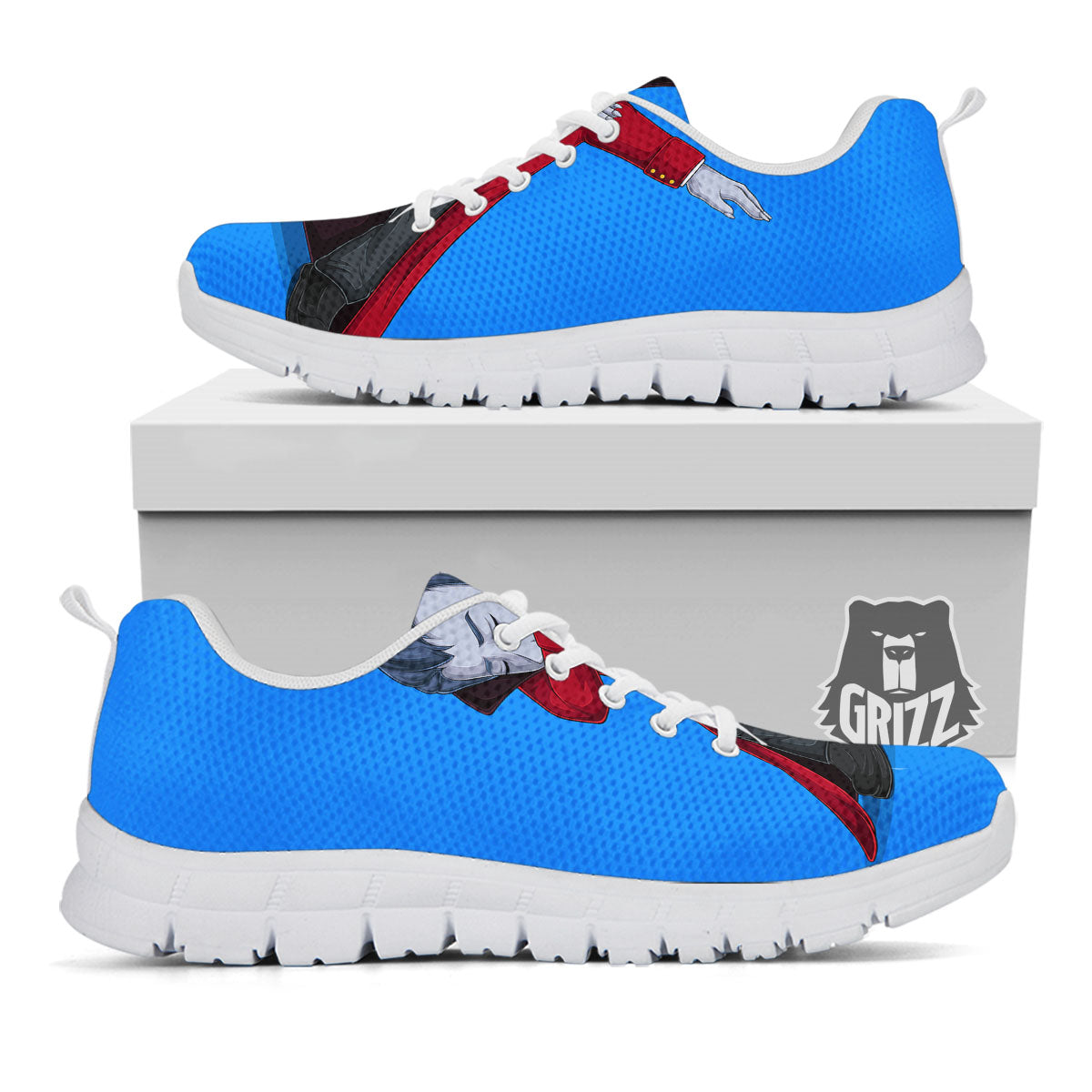 Dracula Vampire Dap Print White Sneaker-grizzshop