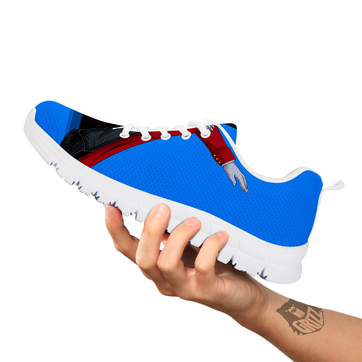 Dracula Vampire Dap Print White Sneaker-grizzshop