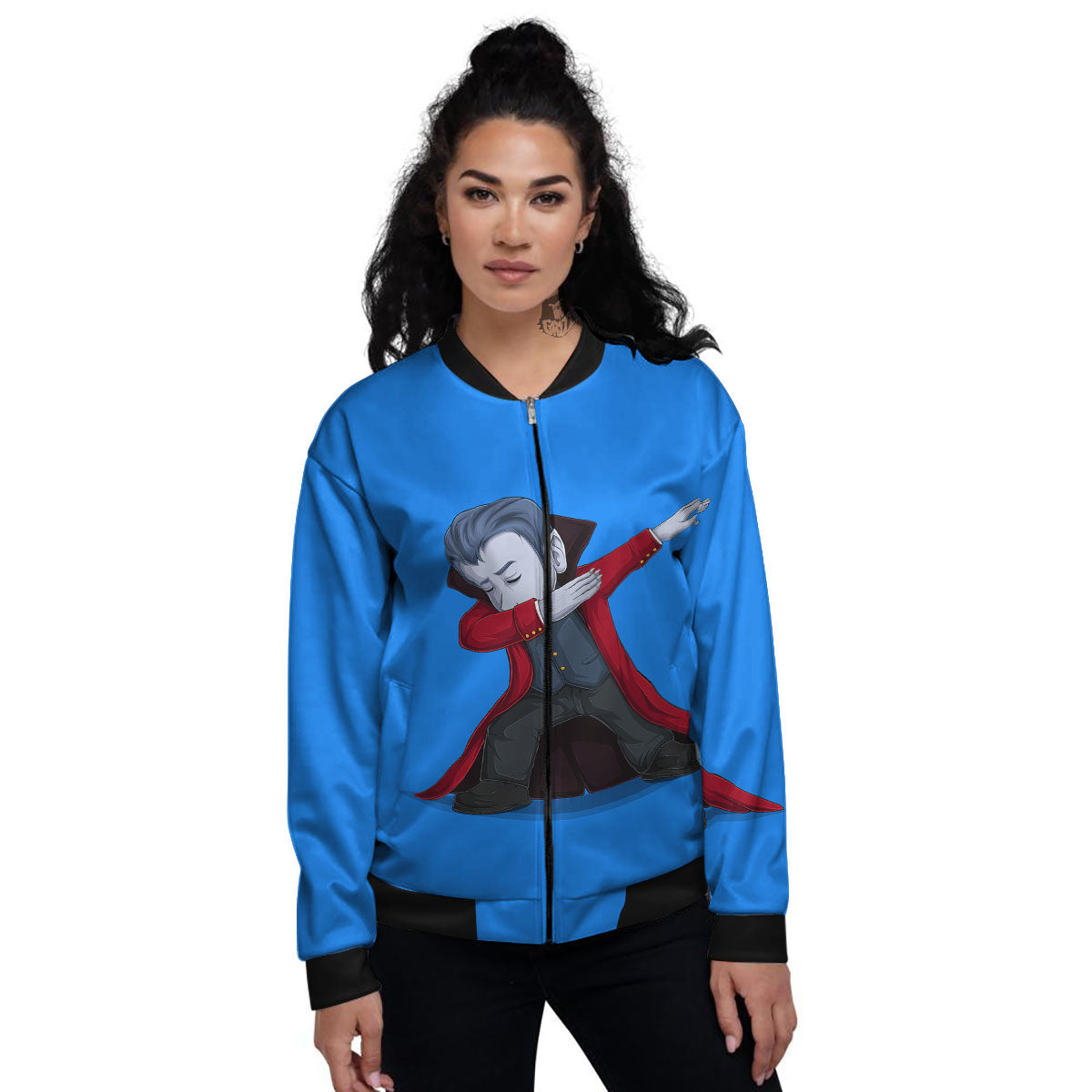 Dracula Vampire Dap Print Women's Bomber Jacket-grizzshop