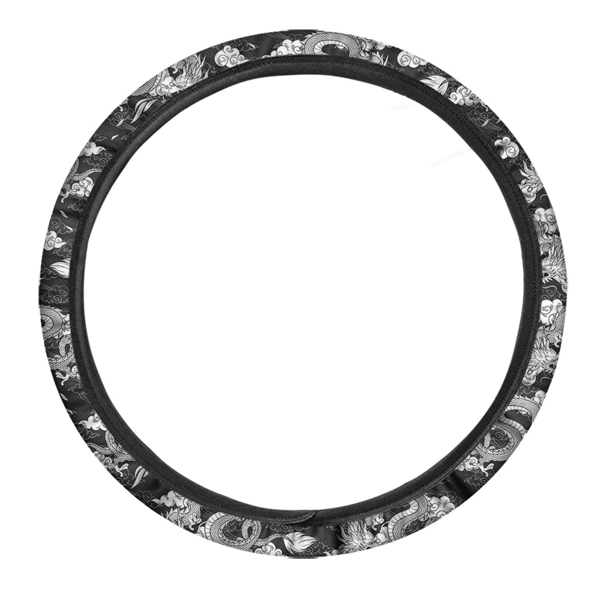 Dragon Eastern Print Pattern Car Steering Wheel Cover-grizzshop