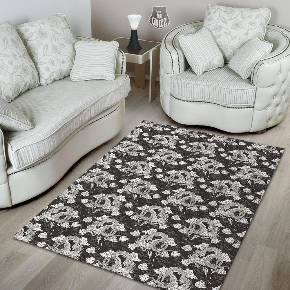 Dragon Eastern Print Pattern Floor Mat-grizzshop