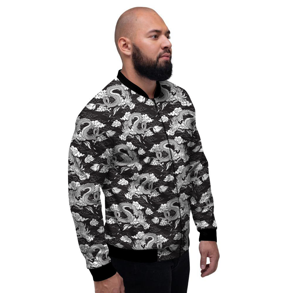 Dragon Eastern Print Pattern Men's Bomber Jacket-grizzshop