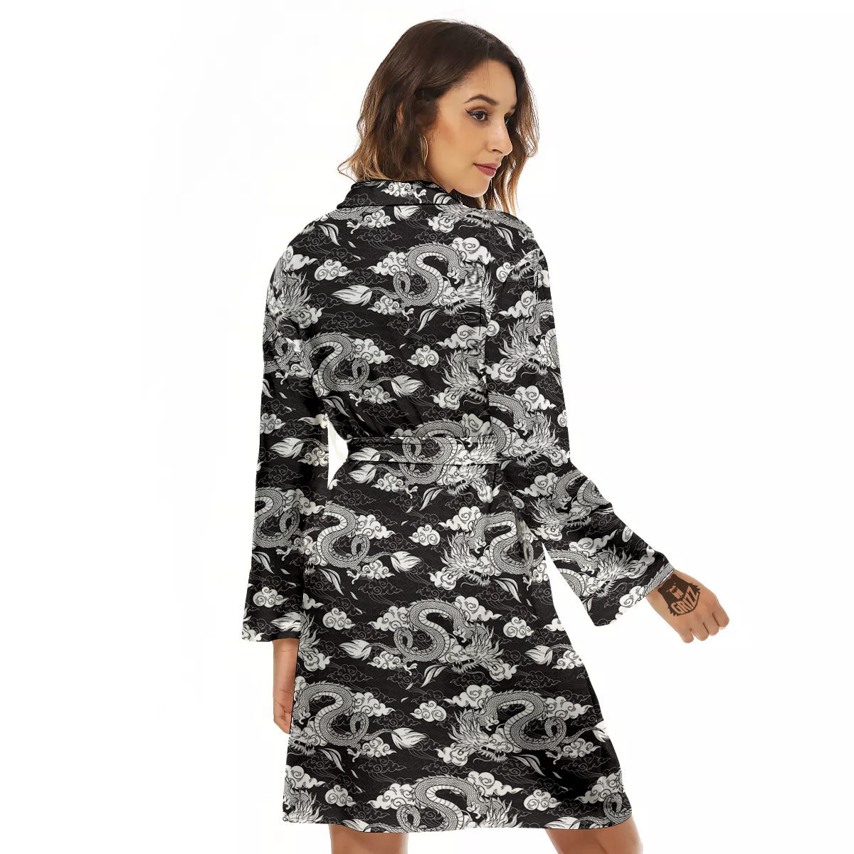 Dragon Eastern Print Pattern Women's Robe-grizzshop