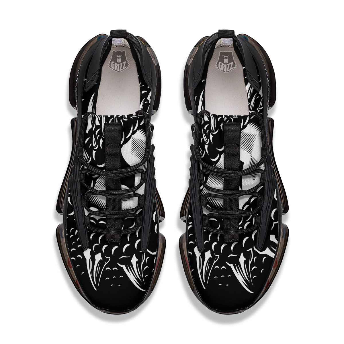Dragon Eye Print Black Gym Shoes-grizzshop
