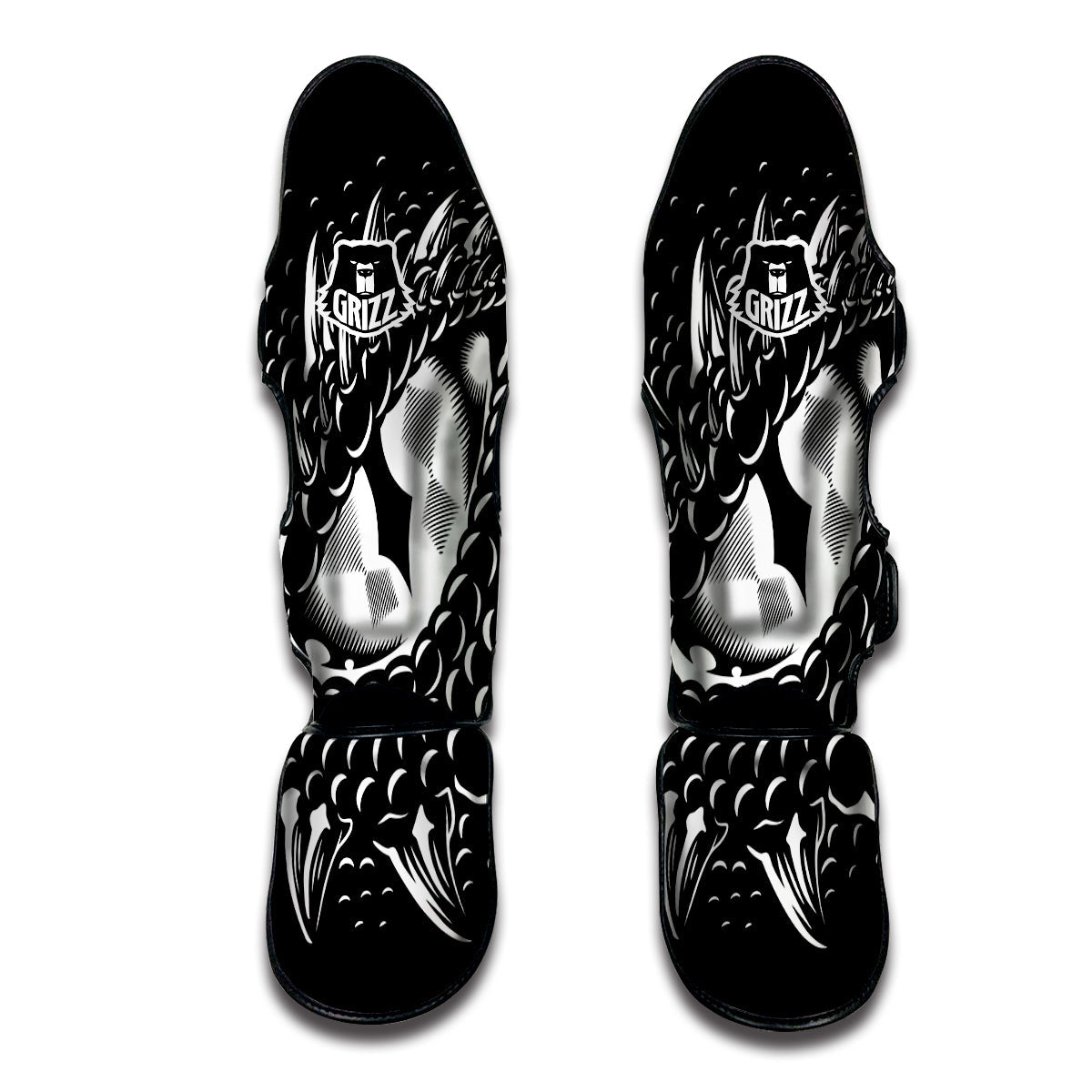 Dragon Eye Print Muay Thai Shin Guards-grizzshop
