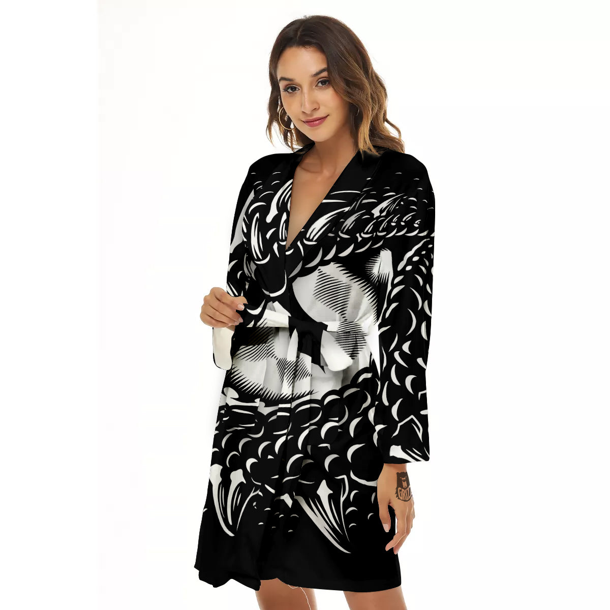 Dragon Eye Print Women's Robe-grizzshop