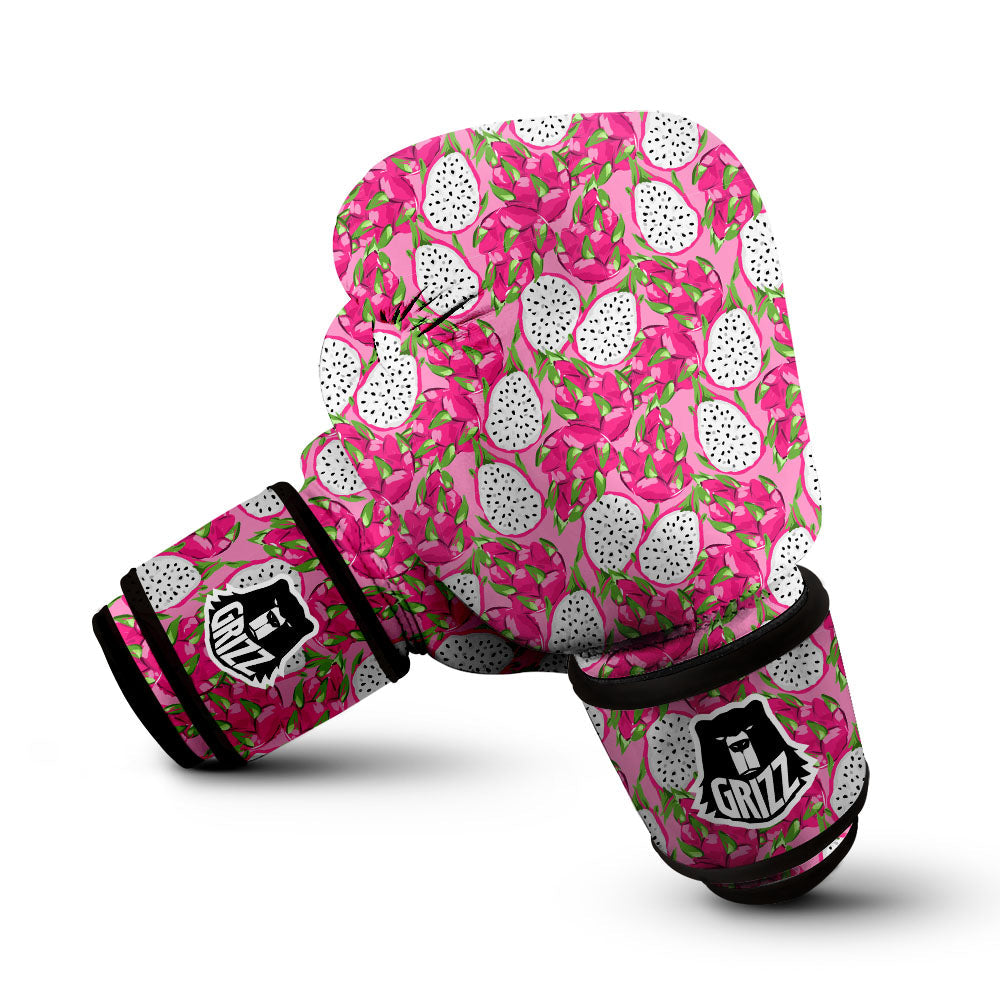 Dragon Fruit Print Pattern Boxing Gloves-grizzshop