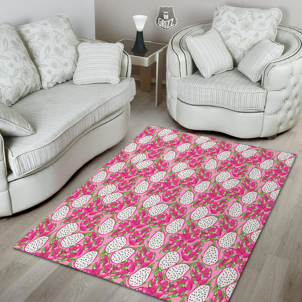 Dragon Fruit Print Pattern Floor Mat-grizzshop