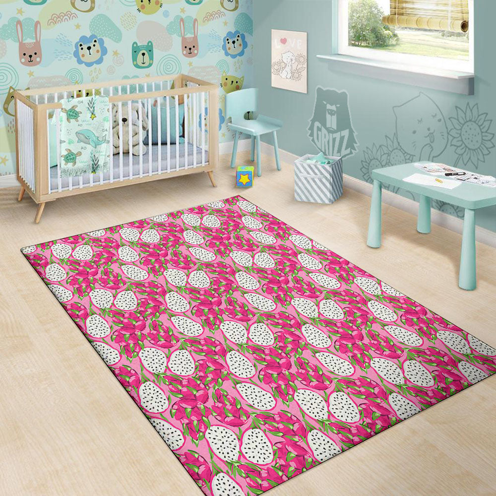 Dragon Fruit Print Pattern Floor Mat-grizzshop
