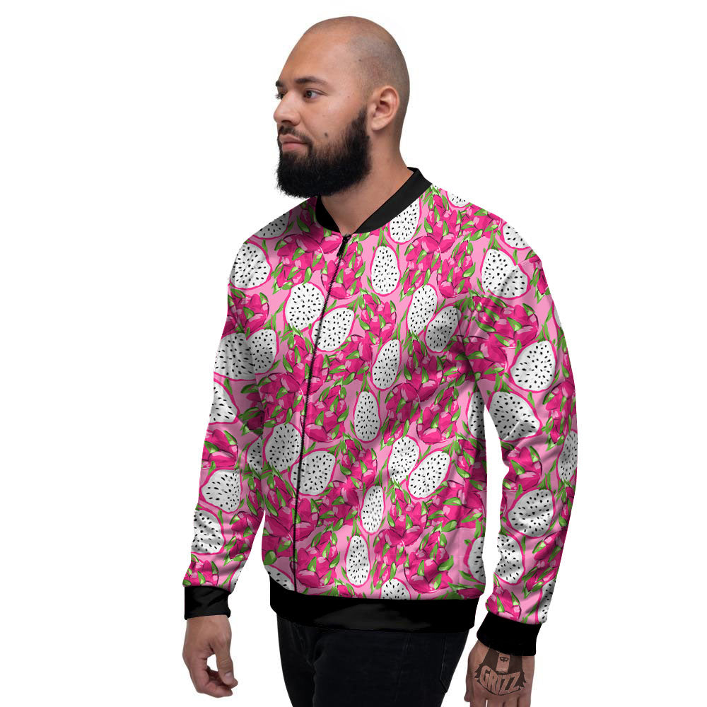 Dragon Fruit Print Pattern Men's Bomber Jacket-grizzshop