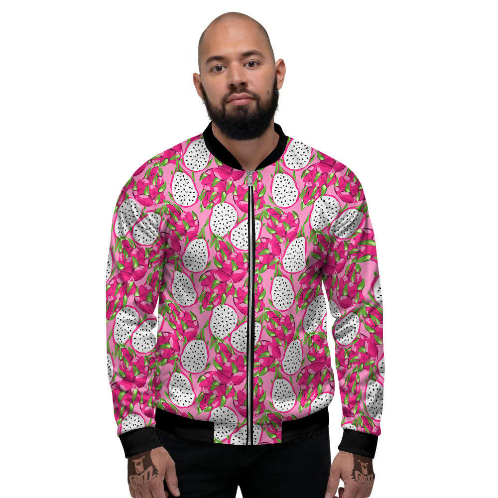 Dragon Fruit Print Pattern Men's Bomber Jacket-grizzshop