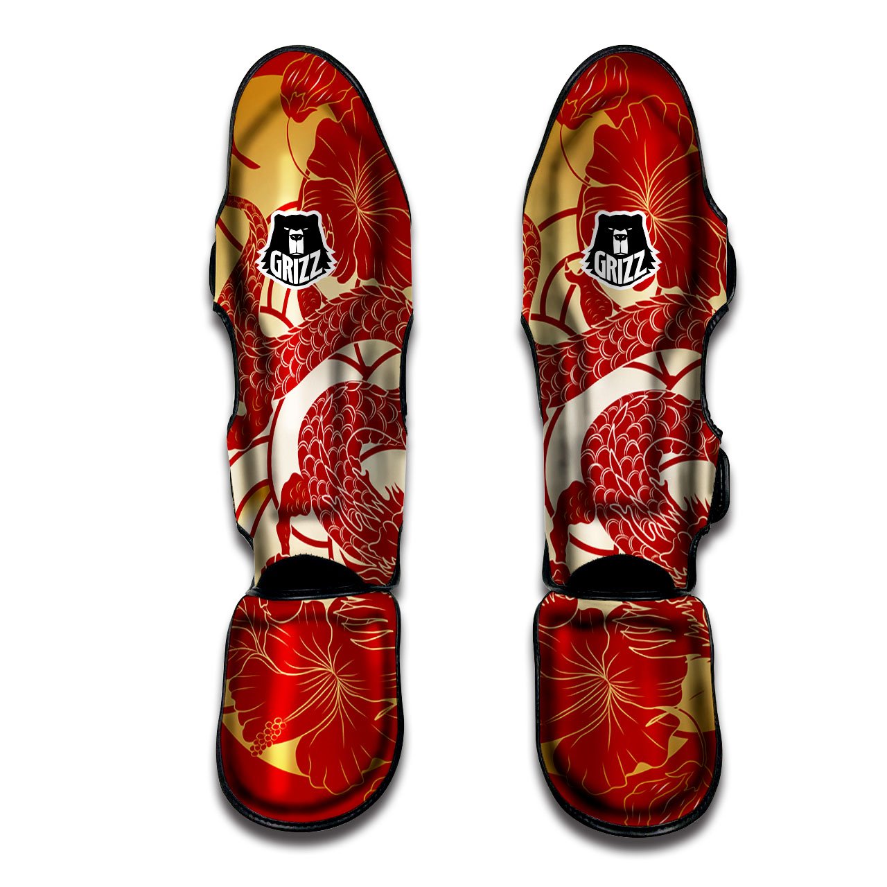 Dragon Tattoo Red Japanese Print Muay Thai Boxing Shorts