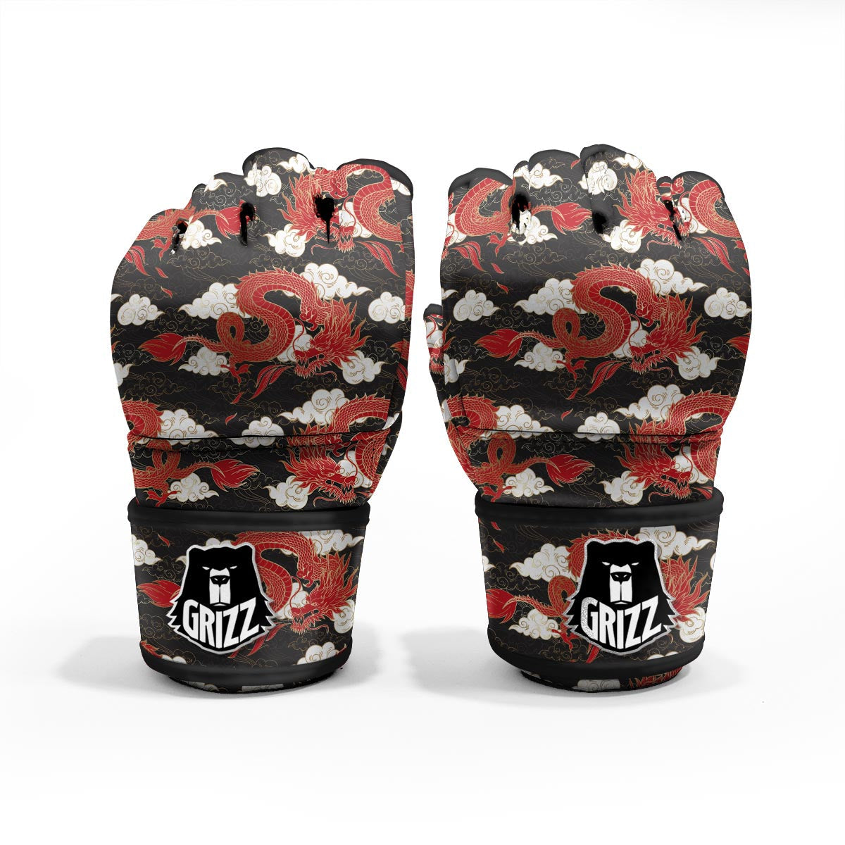 Dragon Traditional Chinese Print Pattern MMA Gloves-grizzshop