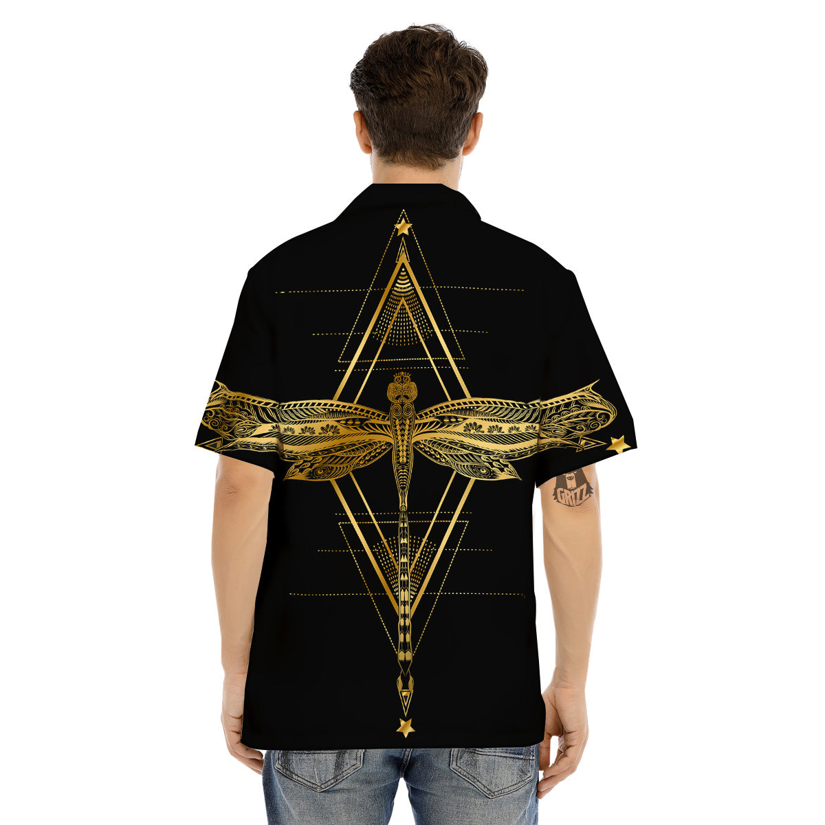 Dragonfly Boho Spiritual Print Men's Hawaiian Shirt-grizzshop