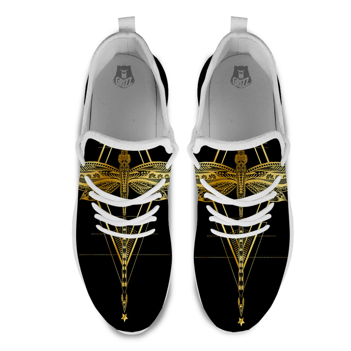 Dragonfly Boho Spiritual Print White Athletic Shoes-grizzshop