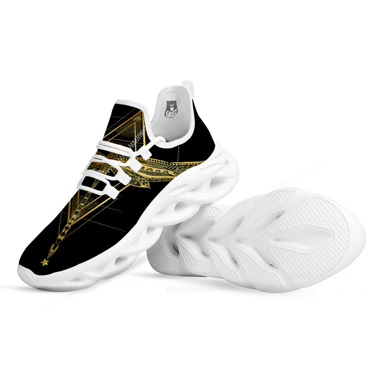 Dragonfly Boho Spiritual Print White Running Shoes-grizzshop