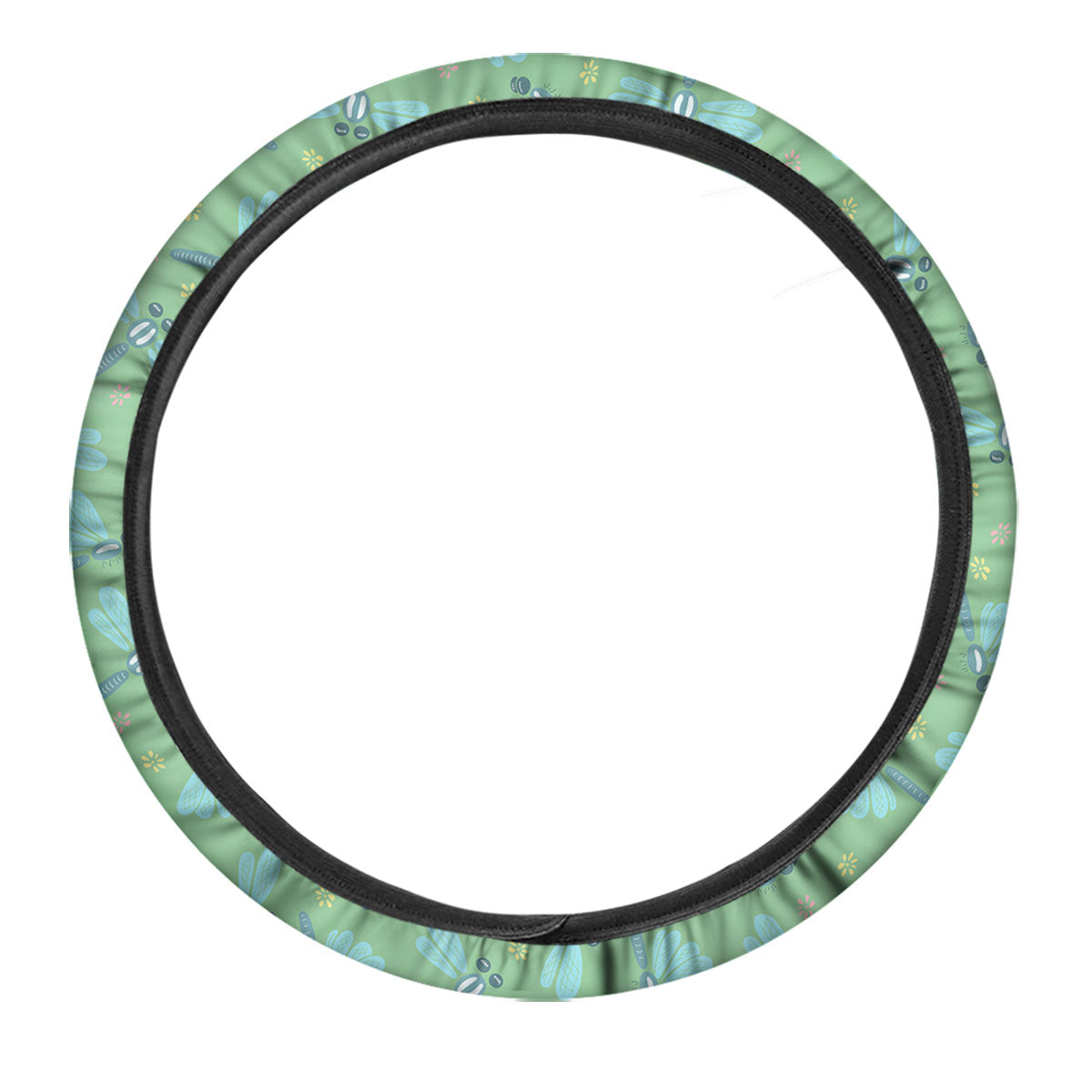 Dragonfly Green Print Pattern Car Steering Wheel Cover-grizzshop