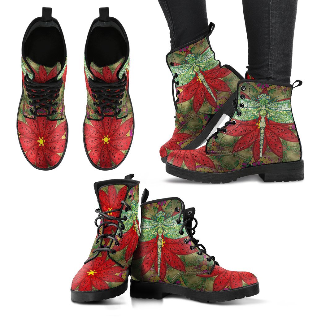Dragonfly Henna Women's Leather Boots-grizzshop