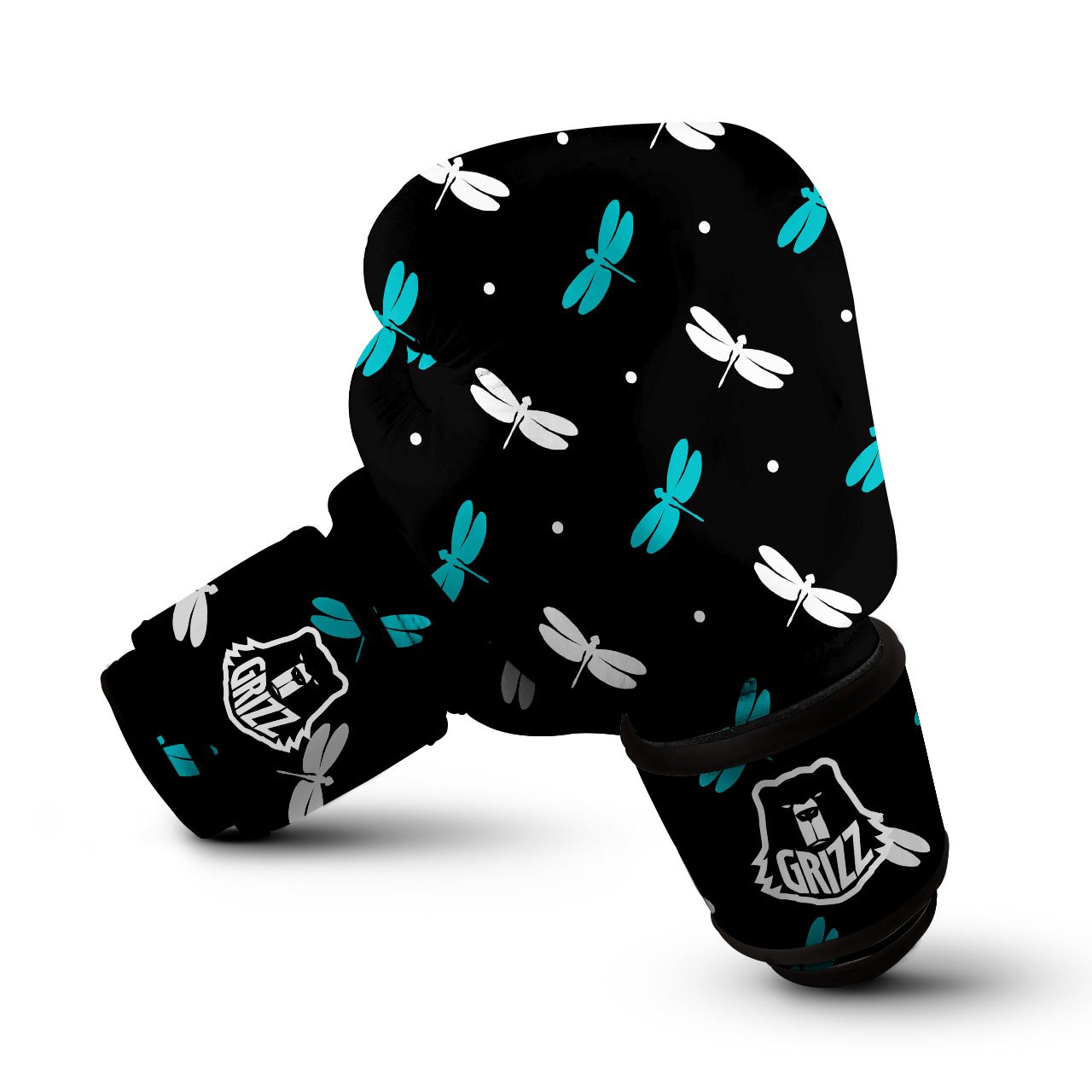 Dragonfly Polka Dot Print Pattern Boxing Gloves-grizzshop