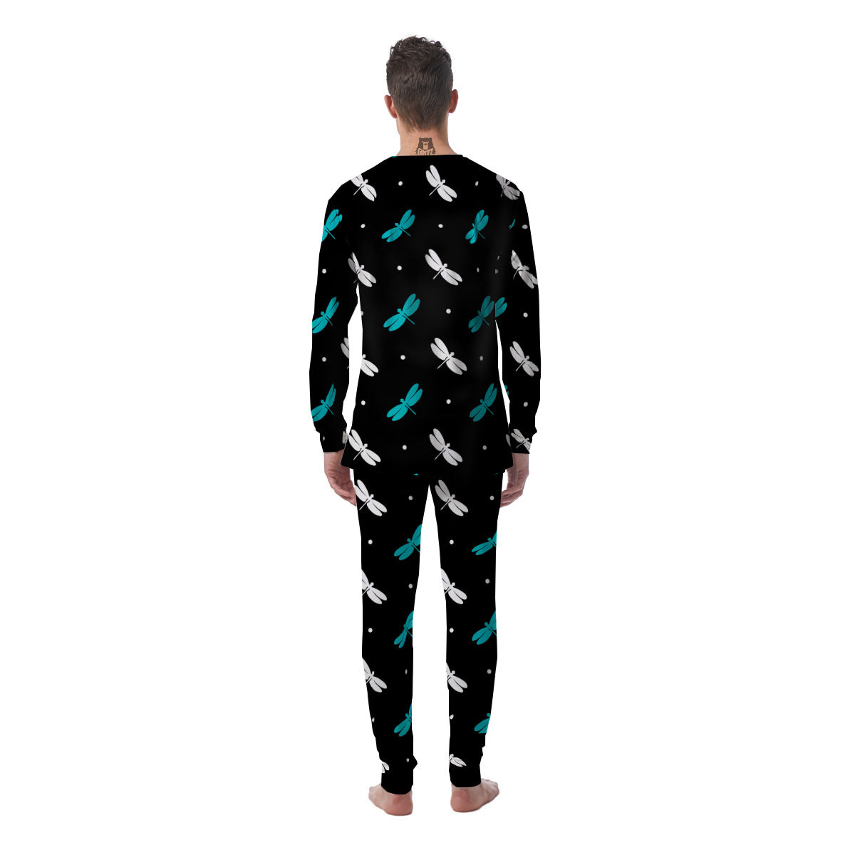 Dragonfly Polka Dot Print Pattern Men's Pajamas-grizzshop