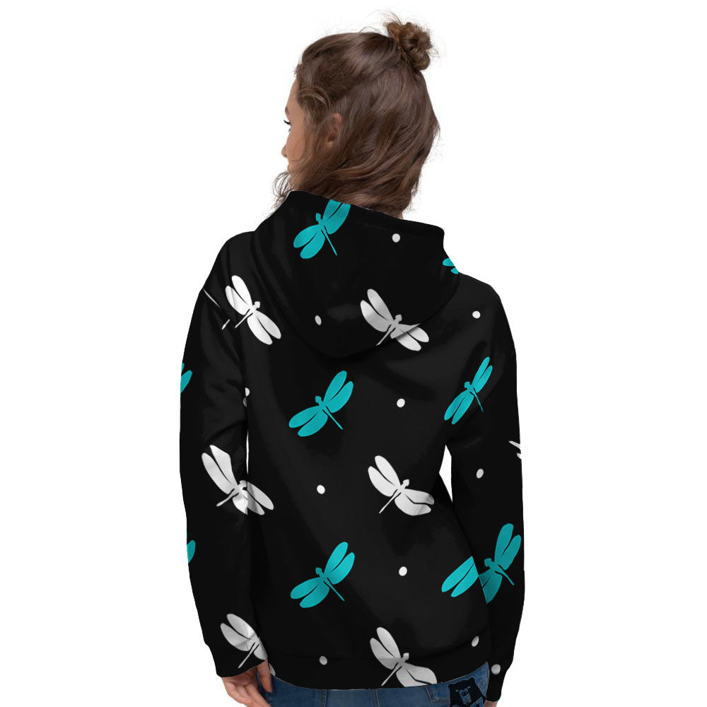 Dragonfly Polka Dot Print Pattern Women's Hoodie-grizzshop