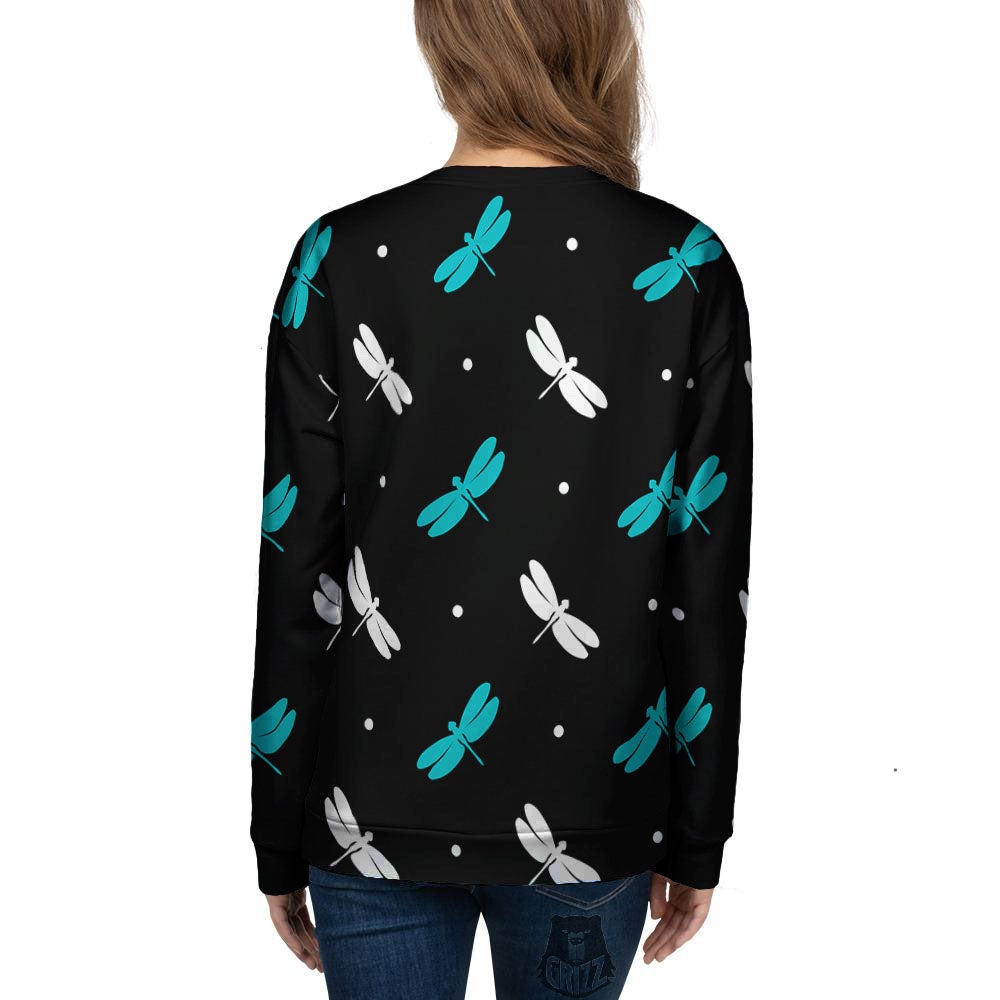 Dragonfly Polka Dot Print Pattern Women's Sweatshirt-grizzshop