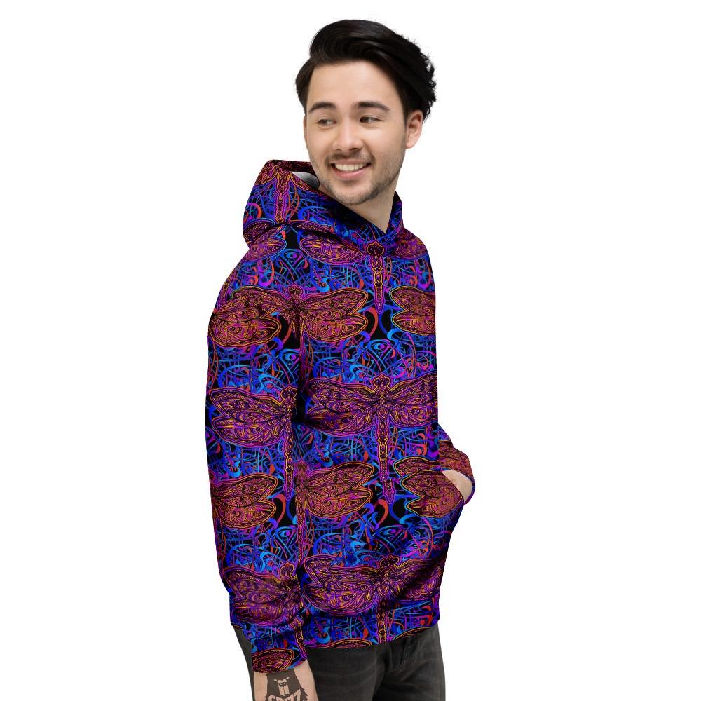 Dragonfly Trippy Print Pattern Men's Hoodie-grizzshop