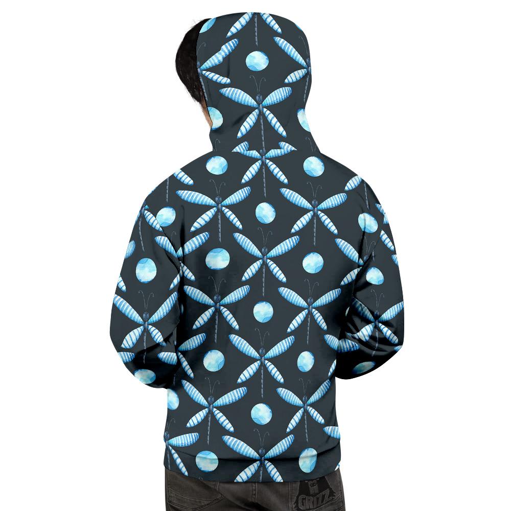 Dragonfly Turquoise Print Pattern Men's Hoodie-grizzshop
