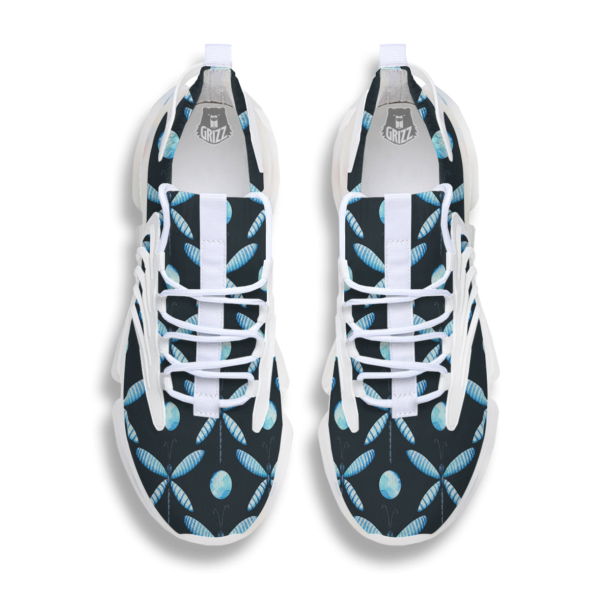 Dragonfly Turquoise Print Pattern White Gym Shoes-grizzshop