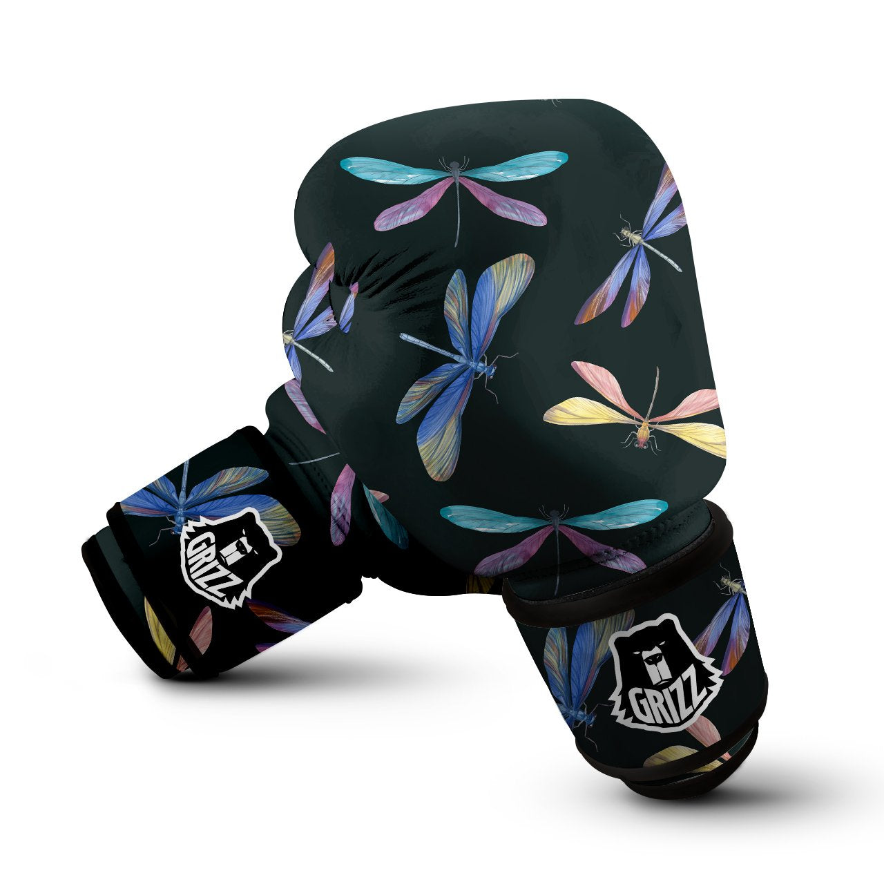 Dragonfly Vintage Print Pattern Boxing Gloves-grizzshop